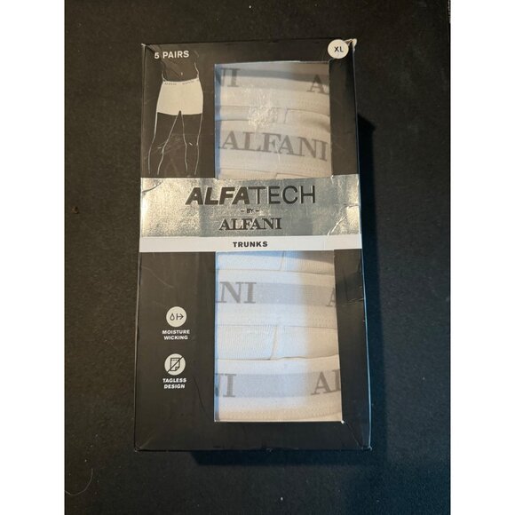 Alfani AlfaTech Men's Core Trunks, 5 Pack, White, Size XL, NIB - Picture 2 of 3